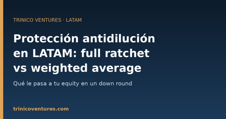 Comparación entre full ratchet y weighted average en la cláusula antidilución para startups LATAM
