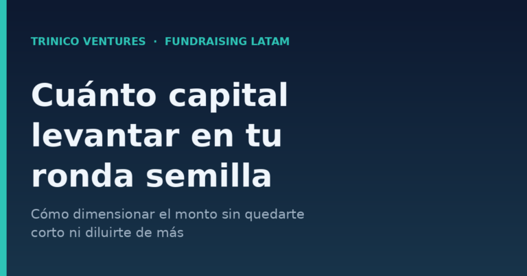 Cuánto capital levantar en tu ronda semilla en LATAM: dimensionar el monto por hitos, runway y dilución