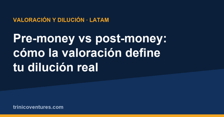 Pre-money vs post-money y dilución real del founder en LATAM