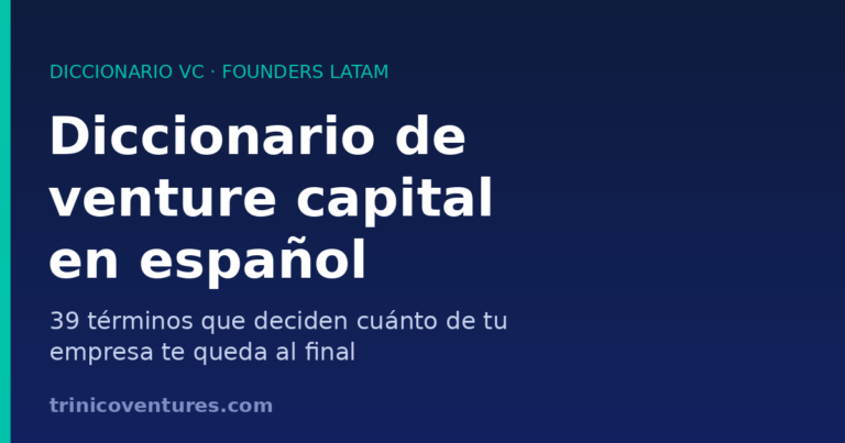 Diccionario de venture capital en español para founders LATAM