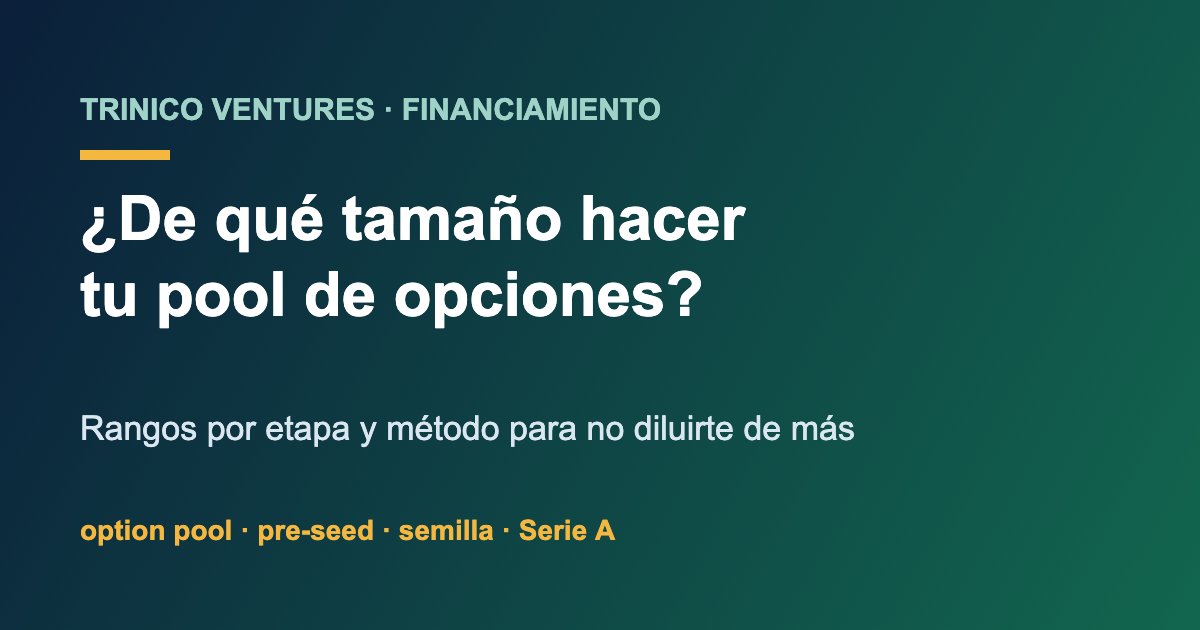 Rangos de tamaño del pool de opciones por etapa para startups LATAM