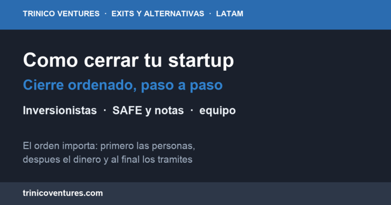 Guía de cierre ordenado de una startup en LATAM: inversionistas, equipo y término de giro