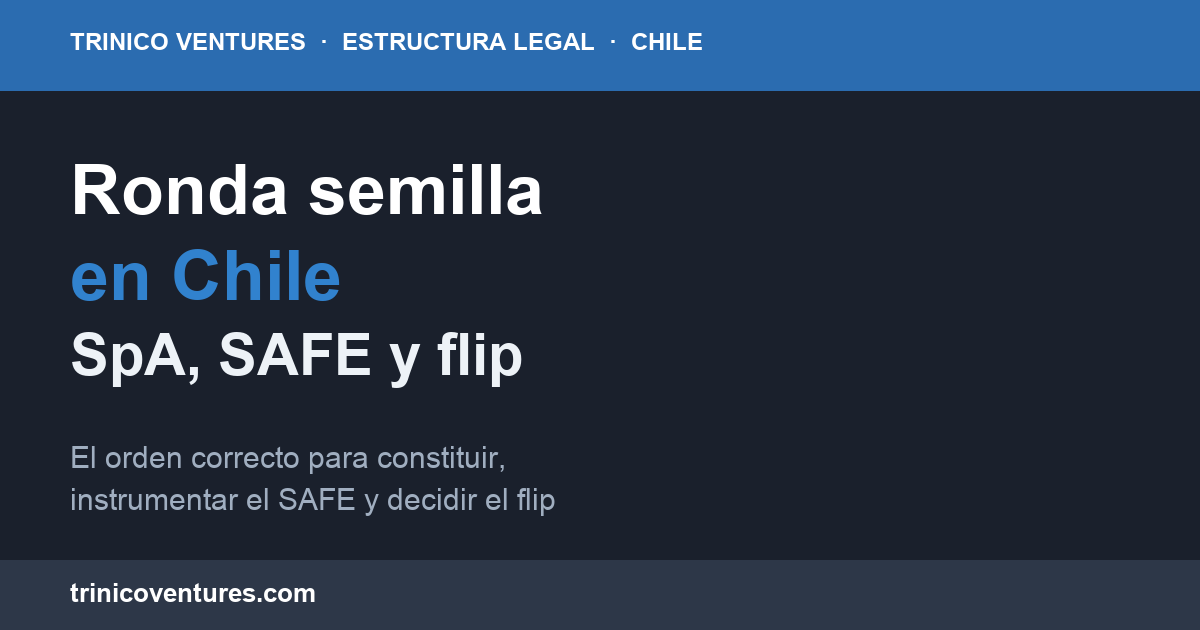 Estructura legal de una ronda semilla en Chile: SpA, SAFE y flip a Delaware