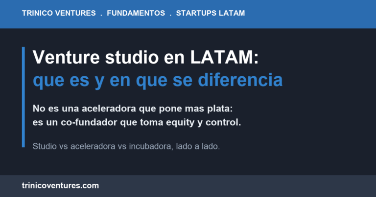 Venture studio vs aceleradora vs incubadora en LATAM: quien tiene la idea y quien es dueno